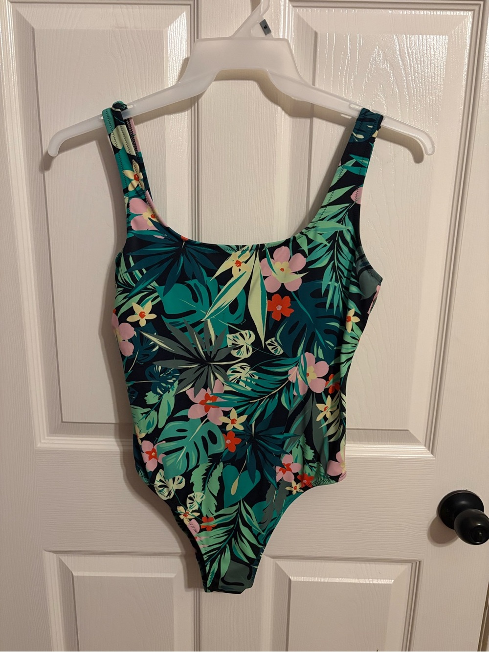 PINK Victoria's Secret Tropical Floral One-Piece Swimsuit - Teal & Pink